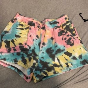 tie dye sweat shorts